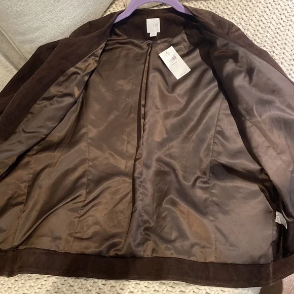 JJill Genuine Suede Leather Zippered Jacket - Picture 5 of 11